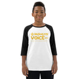 Raising My Voice Youth Baseball Shirt - White